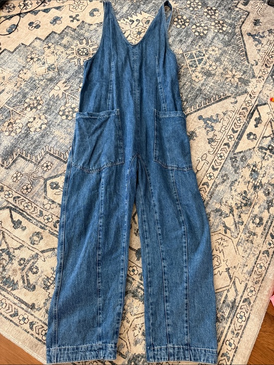 We The Free Other - We The Free Dark Blue Denim Jumpsuit Overalls with Front Pockets